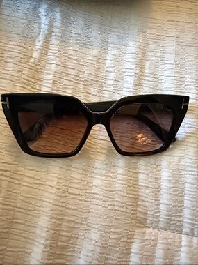 Tom Ford Brown Sunglasses Case with Gold Logo